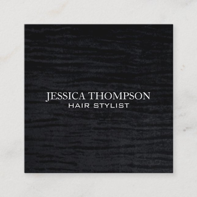 Tarjeta De Visita Cuadrada Impresión negra falsa de terciopelo (Anverso)