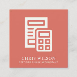TARJETA DE VISITA CUADRADA IMPUESTO CONTABLE DE ICONO DE CÁLCULO MODERNO TOMA