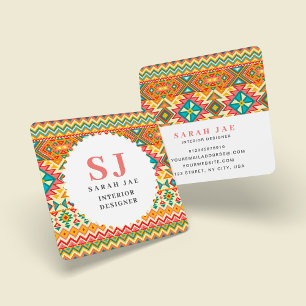 Tarjeta De Visita Cuadrada Indio indígena indígena indígena indígena indígena