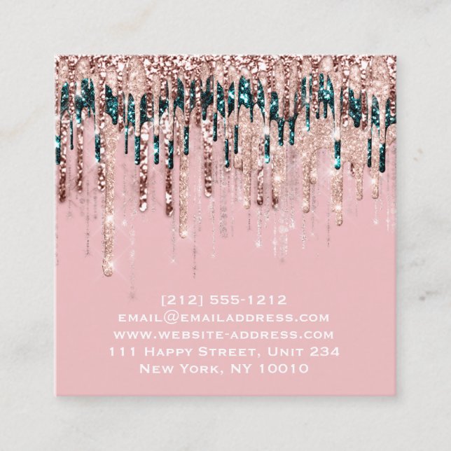 Tarjeta De Visita Cuadrada Influenciador maquillador Artista Perforaciones Li (Anverso)
