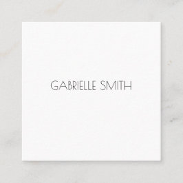 Tarjeta De Visita Cuadrada Información de NOMBRE moderno minimalista Blanco n