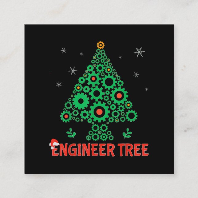 Tarjeta De Visita Cuadrada Ingeniería mecánica de árbol de navidades (Anverso)