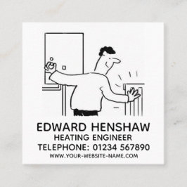 Tarjeta De Visita Cuadrada Ingeniero de fontanería y calefacción
