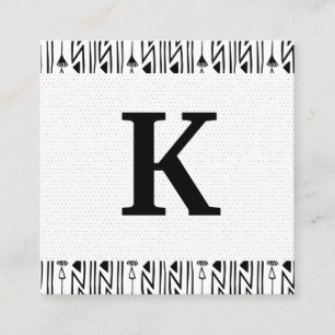 Tarjeta De Visita Cuadrada Inicial   Patrón Boho