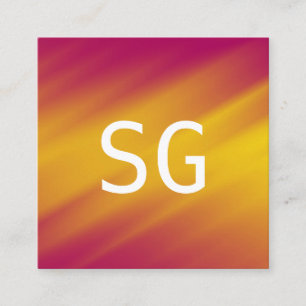 Tarjeta De Visita Cuadrada Iniciales Centrales - Cuadrado - Manzanas suaves