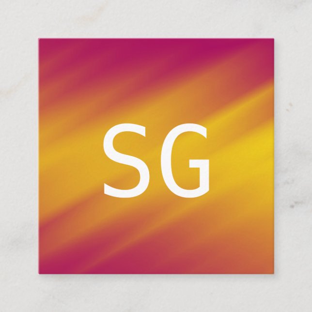 Tarjeta De Visita Cuadrada Iniciales Centrales - Cuadrado - Manzanas suaves (Anverso)