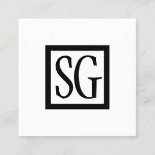 Tarjeta De Visita Cuadrada Iniciales de caja - Cuadrado