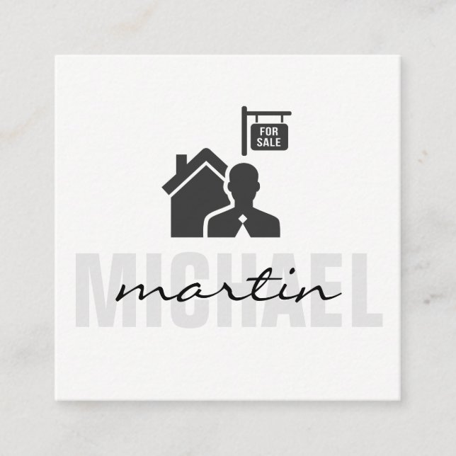 Tarjeta De Visita Cuadrada Inmobiliaria (Anverso)