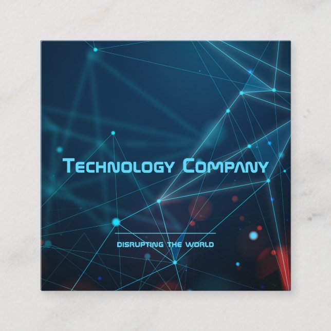 Tarjeta De Visita Cuadrada Innovador creativo de tecnología digital (Anverso)