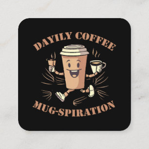 Tarjeta De Visita Cuadrada Inspiración diaria de taza de café
