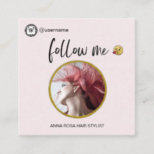 Tarjeta De Visita Cuadrada *~* INSTAGRAM ~ Código QR Código de medios socia
