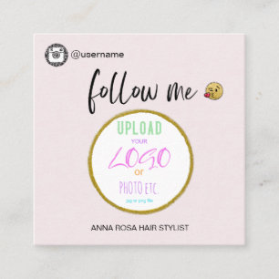 Tarjeta De Visita Cuadrada *~* INSTAGRAM ~ Código QR Código Social Media LO