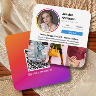 Tarjeta De Visita Cuadrada Instagram conéctate con nosotros redes sociales