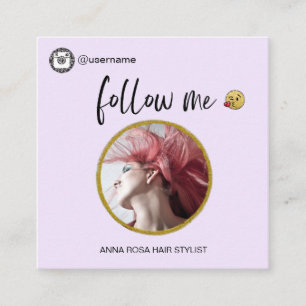 Tarjeta De Visita Cuadrada *~* INSTAGRAM .  Iconos Código QR de Emoji de med