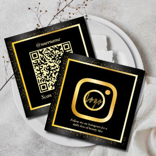 Tarjeta De Visita Cuadrada Instagram Influencer Vlogger Photo Style Gold