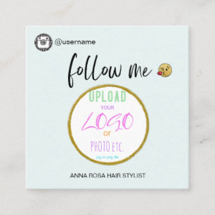 Tarjeta De Visita Cuadrada *~* INSTAGRAM LOGO Emoji QR código medios sociale