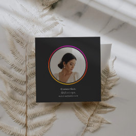 Tarjeta De Visita Cuadrada Instagram Tema oscuro QR Código QR 1 Foto Medios s