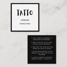 Instrucción de cuidado posterior para tatuajes con