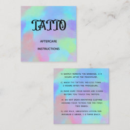 Tarjeta De Visita Cuadrada Instrucción de cuidados posteriores para tatuajes 