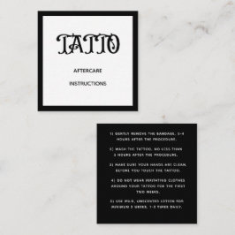 Tarjeta De Visita Cuadrada Instrucción para el cuidado después del tatuaje de