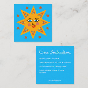 Tarjeta De Visita Cuadrada Instrucciones de atención médica Sparkling Sun Cut