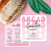 Instrucciones de cuidado de pan rosado de moda ret