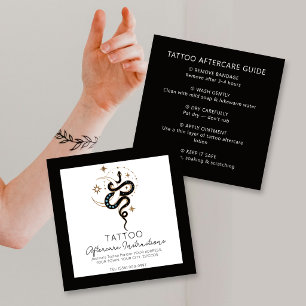 Tarjeta De Visita Cuadrada Instrucciones de cuidado posterior para tatuajes d