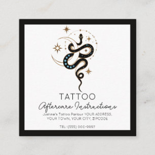 Tarjeta De Visita Cuadrada Instrucciones de cuidado posterior para tatuajes d