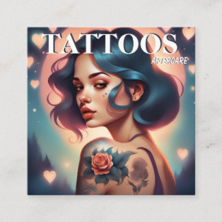 Tarjeta De Visita Cuadrada Instrucciones de cuidados posteriores para tatuaje