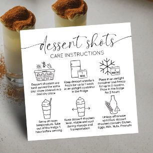 Tarjeta De Visita Cuadrada Instrucciones de los tiradores de postre Tiros mín