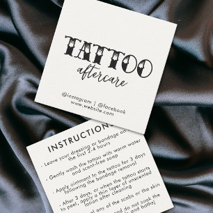 Tarjeta De Visita Cuadrada Instrucciones de poscuidado de artistas profesiona