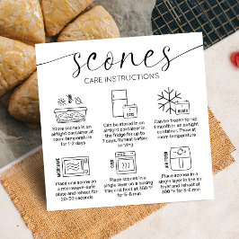 Tarjeta De Visita Cuadrada Instrucciones de Scones Panadería con logotipo mín