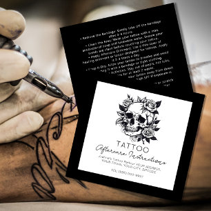 Tarjeta De Visita Cuadrada Instrucciones para el cuidado del tatuaje del crán