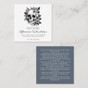Tarjeta De Visita Cuadrada Instrucciones para el cuidado del tatuaje del crán