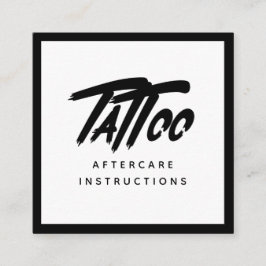 Tarjeta De Visita Cuadrada Instrucciones para el cuidado posterior del tatuaj