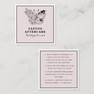 Tarjeta De Visita Cuadrada Instrucciones para el cuidado posterior del tatuaj