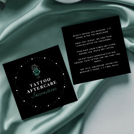 Tarjeta De Visita Cuadrada Instrucciones para el cuidado posterior del tatuaj