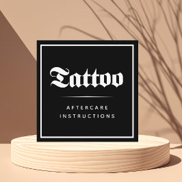 Tarjeta De Visita Cuadrada Instrucciones para el cuidado posterior del tatuaj