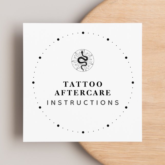 Tarjeta De Visita Cuadrada Instrucciones para la atención posterior al tatuaj (Subido por el creador)