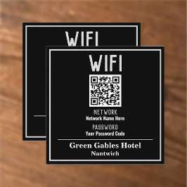 Tarjeta De Visita Cuadrada Instrucciones WiFi con código QR