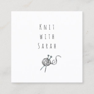 Tarjeta De Visita Cuadrada Instructor de puntería Yarn Square Minimalista