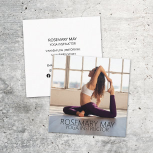 Tarjeta De Visita Cuadrada Instructor de Yoga Health Fitness Personal Trainin