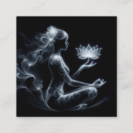 Tarjeta De Visita Cuadrada Instructor de Yoga Lotus Meditation Pose GIGHT Mis