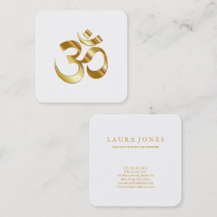 Tarjeta De Visita Cuadrada Instructor de Yoga Meditación Símbolo OM