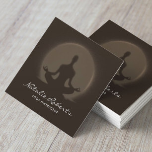 Tarjeta De Visita Cuadrada Instructor de Yoga Sagrada Silhouette Elegante Umb