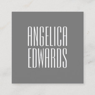 Tarjeta De Visita Cuadrada Intrépido de moda simple gris moderno minimalista
