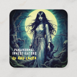 Tarjeta De Visita Cuadrada Investigador paranormal Fantasma embrujada