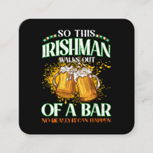 Tarjeta De Visita Cuadrada Irlandés bebiendo cerveza Día de San Patricio