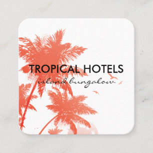 Tarjeta De Visita Cuadrada Isla Tropical