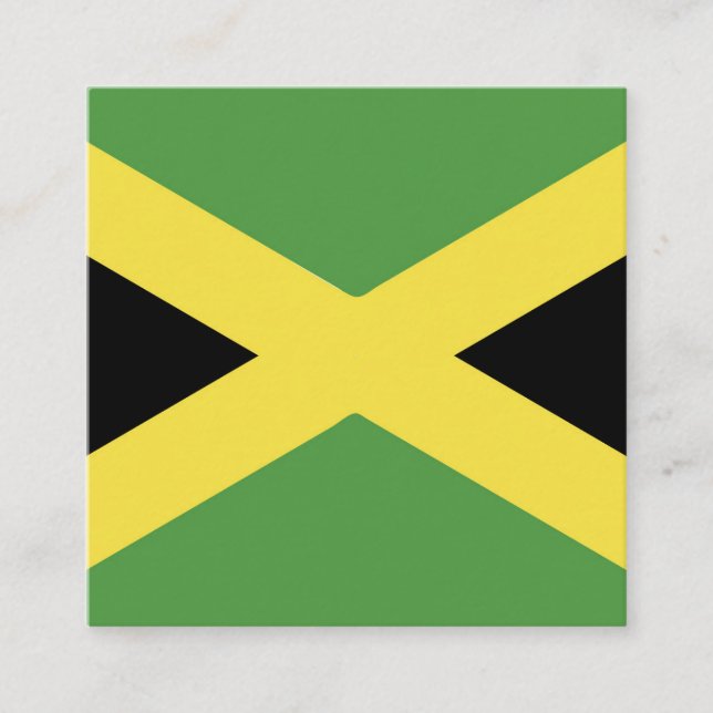 Tarjeta De Visita Cuadrada Jamaica Flag Emblem (Anverso)
